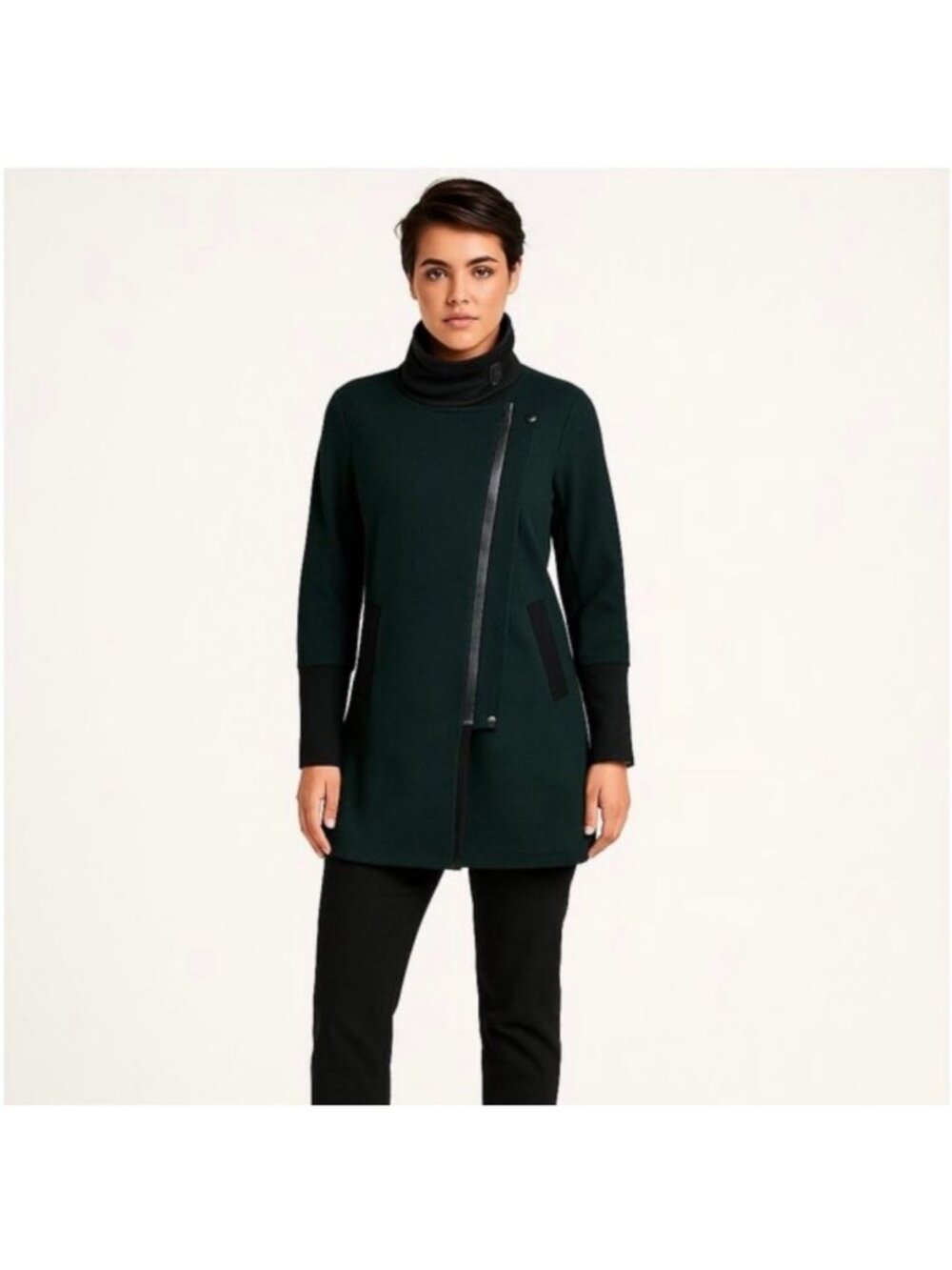 Cabi 3725 Renaissance Moto Zip Jacket Coat Forest Green Size‎ Small Women's